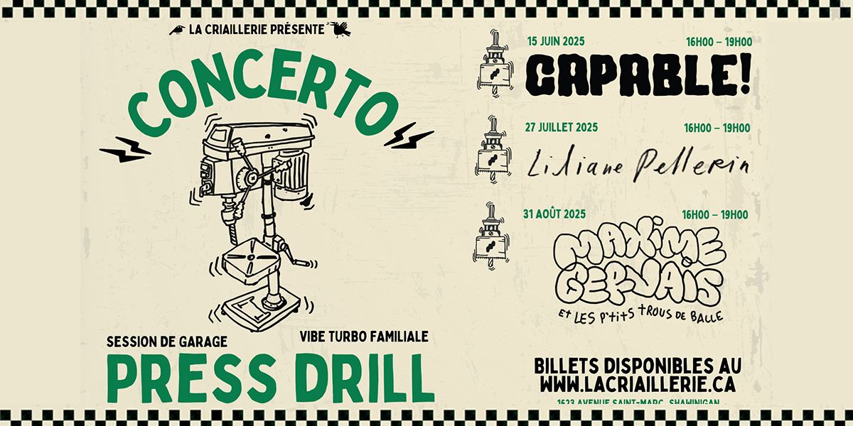 Concerto Press Drill : Sessions de garage