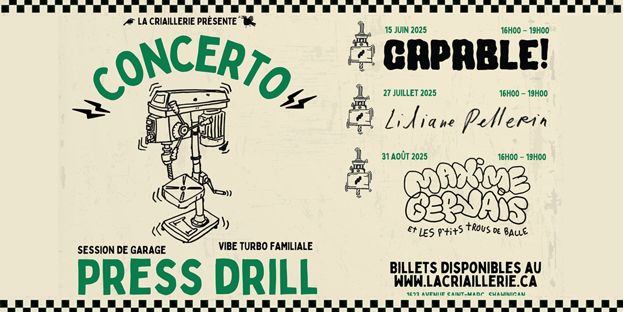 Concerto Press Drill : Sessions de garage